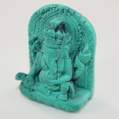 Mini Ganesh Statue - Antiqued Jade Resin Color