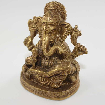 Ganesh Scribe Brass Statue