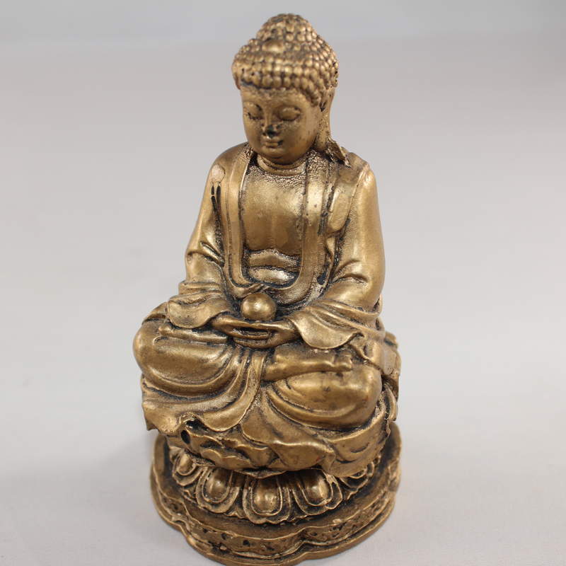 Antiqued Gold Meditating Buddha Statue